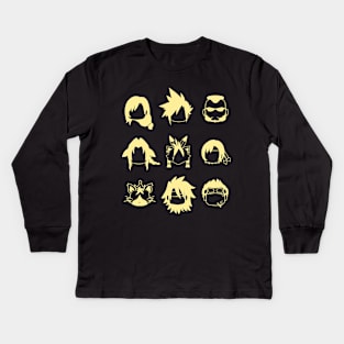 Final Fantasy 7 | Whole party icons Kids Long Sleeve T-Shirt